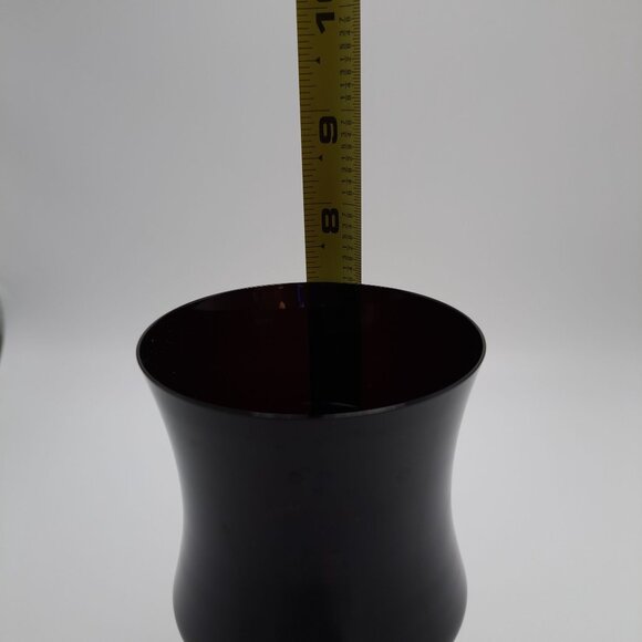 Vintage MCM Black Amethyst Glass Goblet - Picture 9 of 9